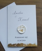 Zaproszenia ślubne, na ślub ze złotem, stempel 