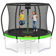 TRAMPOLINA OGRODOWA DOMOWA DLA DZIECI DO OGRODU Z SIATKĄ DRABINKA 8 FT
