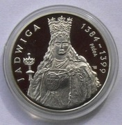 IDĄ ŚWIĘTA 1000zł z 88r.Jadwiga moneta srebrna próbna stan bardzo dobry.