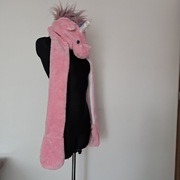 Czapka z rękawiczkami jednorożec różowa 