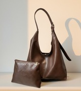 Nowa brązowa elegancka damska torebka hobo pojemna do pracy na A4 + GRATIS