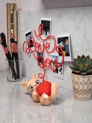 Ramka na Zdjęcia Kotek z Kłębkiem – I Love You - Ozdoba na Biurko i Komodę