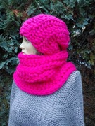 Czapka i komin ręcznie robione z merynosa