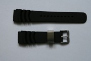 pasek 22mm diver czarny klamry chromowane srebrne do zegarków Seiko