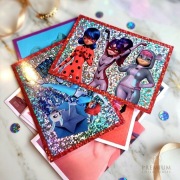 ZESTAW 18 NAKLEJEK BIEDRONKA „CZARNY KOT”  Miraculous prezent dpa dziecka 