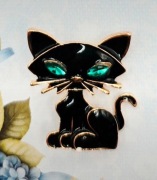 Czarny kot kotek kociak broszka Fashion Jewelry Modna