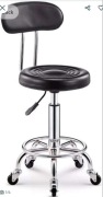 Taboret fryzjerski, kosmetyczny regulacja wysokości, z podnóżkiem i oparcie