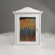 Drewniana szafka na klucze - letnia łąka - rękodzieło