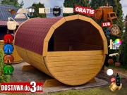 SAUNA Ogrodowa 250cm + OKNO 50% + GRATIS Beczka 500L Akcesoria = Wycena