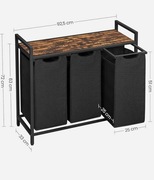 Nowy kosz na pranie VASAGLE, potrójny 3x38l z półką.