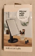 Podświetlane Lustro Do Makijażu 16x LED Stojące Z Ramą Podstawką 17x28.5cm