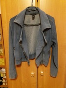 Krótka materiałowa niebieska ramoneska H&M 40 L