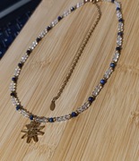 Naszyjnik choker lapis lazuli ,krysztal