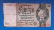 Banknot NIEMCY 50 reichsmark 1924 / 1933 rok. Seria J