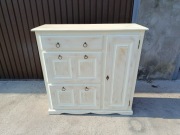 Stylowa Komoda Szafka na Buty Biała Drewniana Shabby Chic