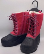 Buty zimowe wodoodporne z futrem H&M rozmiar EU 28 różowo-czarne