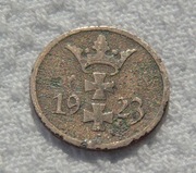 Wolne miasto Danzig Gdańsk WMG 1 fenig pfennig 1923 KM# 140