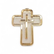 Krzyżyk zawieszka, drewniany, do rękodzieła, zestaw 10 sztuk 