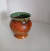 Ceramiczna barwiona amfora, beczka, osłonka I hand made I vintage