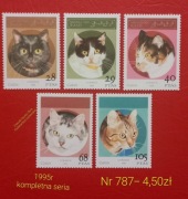 Znaczki fauna:787: koty, zwierzęta- Sahara Zachodnia 1995r **