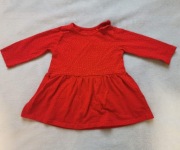 Świąteczna sukienka czerwona w zlote kropki 68