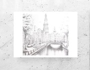 miasto plakat A4, czarno biały plakat, podróze plakat 21x30, ulica plakat