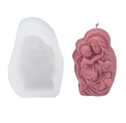 ŚWIĘTA MARYJA z DZIECKIEM forma silikonowa 9.2*6*4.4 do Świec Gipsu Odlewów