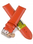 POMARAŃCZOWY Pasek skórzany do zegarka - Diloy P206.22.12 - 22 mm