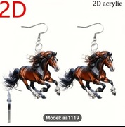 2D Płaskie, 1 Para Kreatywnych Kolczyków Damskich  Akrylowe Kolczyki