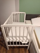 Łóżeczko dostawka z materacem lateksowym