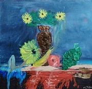 słoneczniki z złotym wazonem 