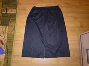 Spódnica czarna czarny z gumką w pasie z rozporkiem z tyłu PRL Vintage