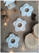 Gwiazdy gwiazdki ze sznurka makrama rękodzieło ozdoby choinkowe świąteczne 