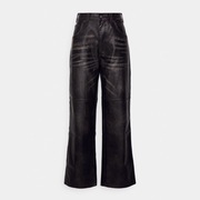 Skórzane uniseks spodnie materiałowe Jaded London Vegan Leather Jean Black