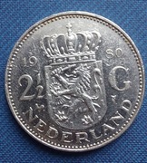 Moneta Holandia  2 1/2 guldena 1980