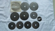 11 tarcz do drewna, różne średnice, 16 mm otwór w środku, Globus