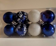 BOMBKI CHOINKOWE PLASTIKOWE NIEBIESKIE 4CM 16SZT 
