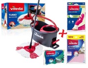 Mop obrotowy Vileda Turbo 2w1 microfibre komplet zestaw + 3 GRATISY