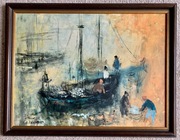 Obraz drukowany na płótnie Fishing Boats at Siros