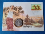 Koperta numizmatyczna Indonesia 50 sen 1961 r