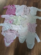 Body i pajace dla dziewczynki 0-3 m 14 sztuk