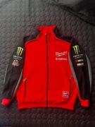 Yamaha Racing Fleece Zip Red Moto Jacket Monster Energy Akrapovic F1