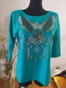 Bawełniana Damska Bluzka Cyrkonie L/40,XL/42