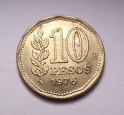 Argentyna 10 pesos 1976 ŁADNA!