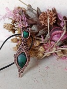 Malachit Miedź Wisior Kamienie naturalne Rękodzieło 