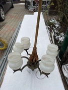 Lampa żyrandol retro 4 klosze prl vintage