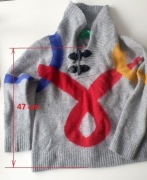 Kolorowy, Uniwersalny, ciepły sweter młodzieżowy 