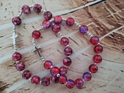 Różaniec na rękę kolor bordowo - fioletowy :) damski. 