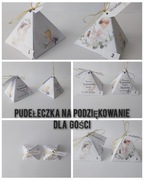 Pudełeczka piramidki podziękowanie dla Gości Komunia 