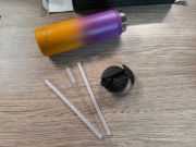 SOLARA Butelka na wodę ze stali nierdzewnej ze słomką 650ml